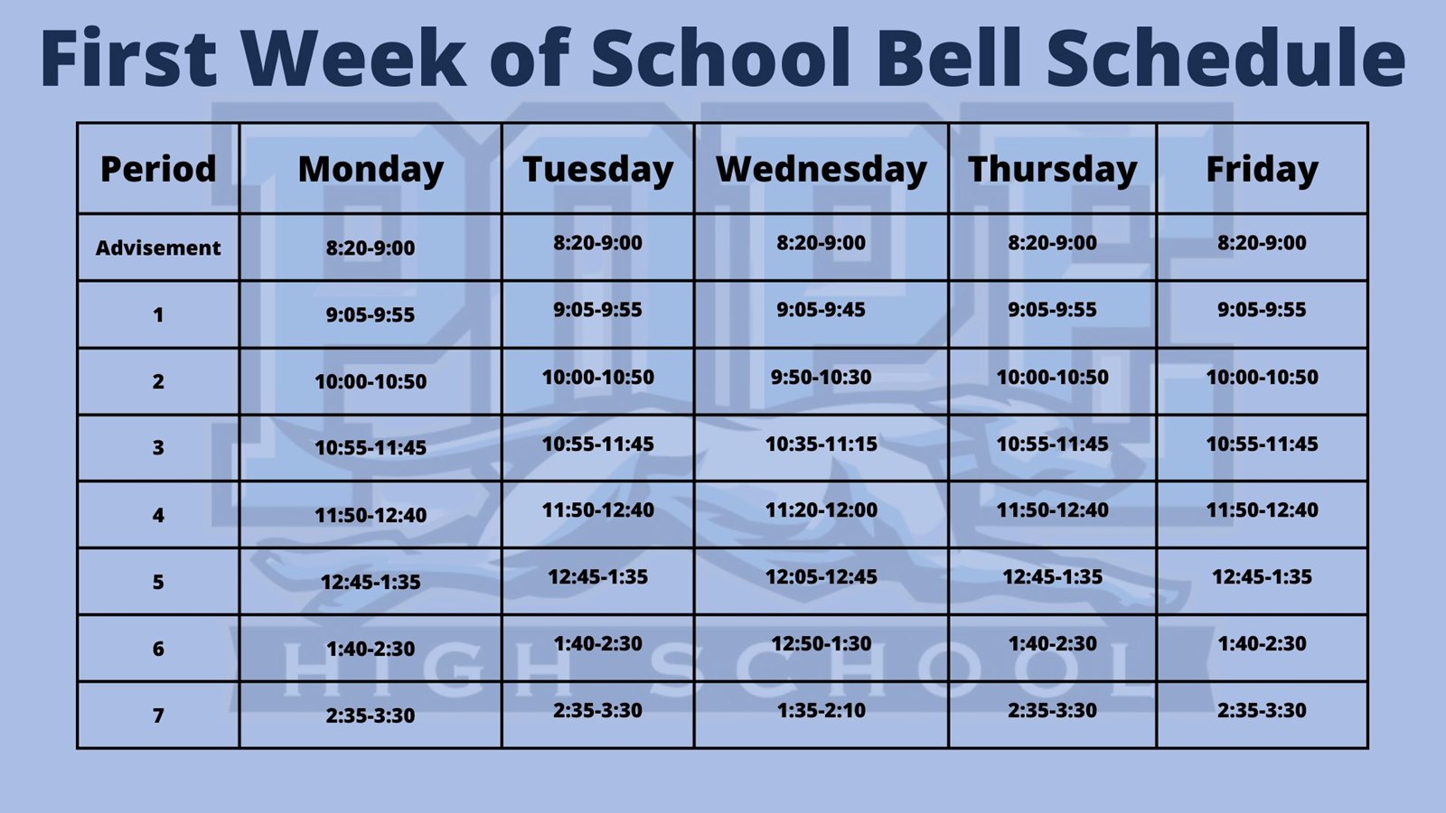 First Week of School